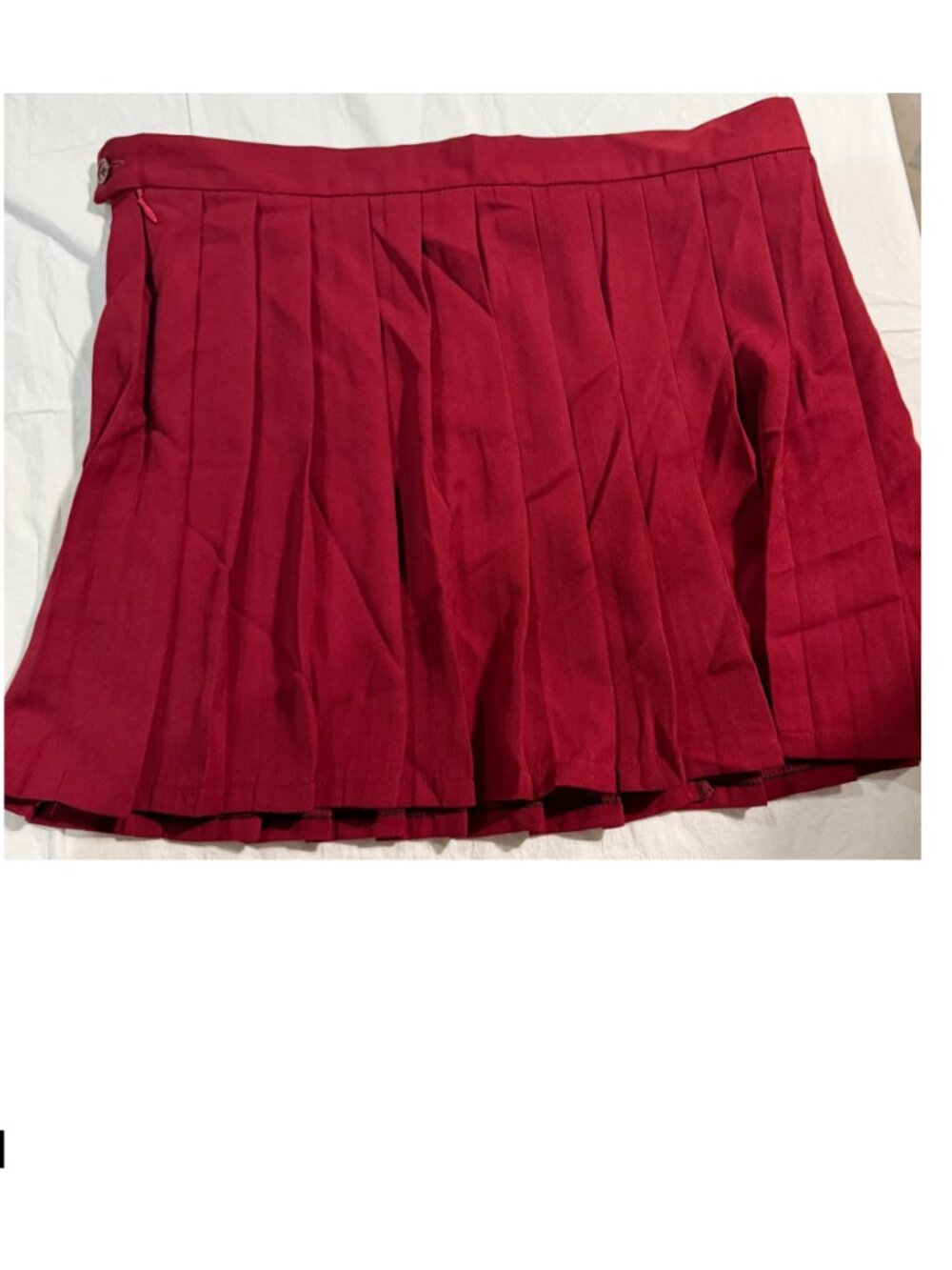 NEW - NEVER WORN - Pleated Wine Red High Waist Skirt, SIZE 35 Regular